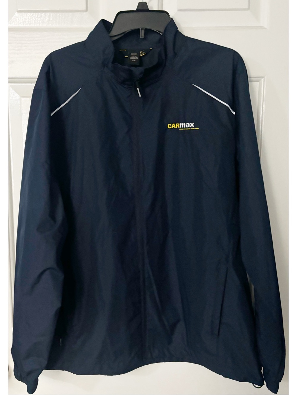 Carmax Men's Windbreaker Jacket, Navy Blue, Size Large